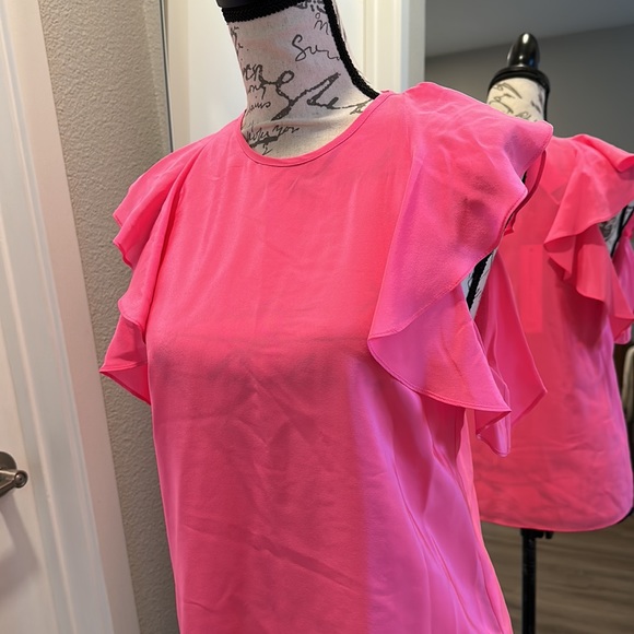 Amanda Uprichard Hot Pink Silk Blouse - Picture 3 of 9